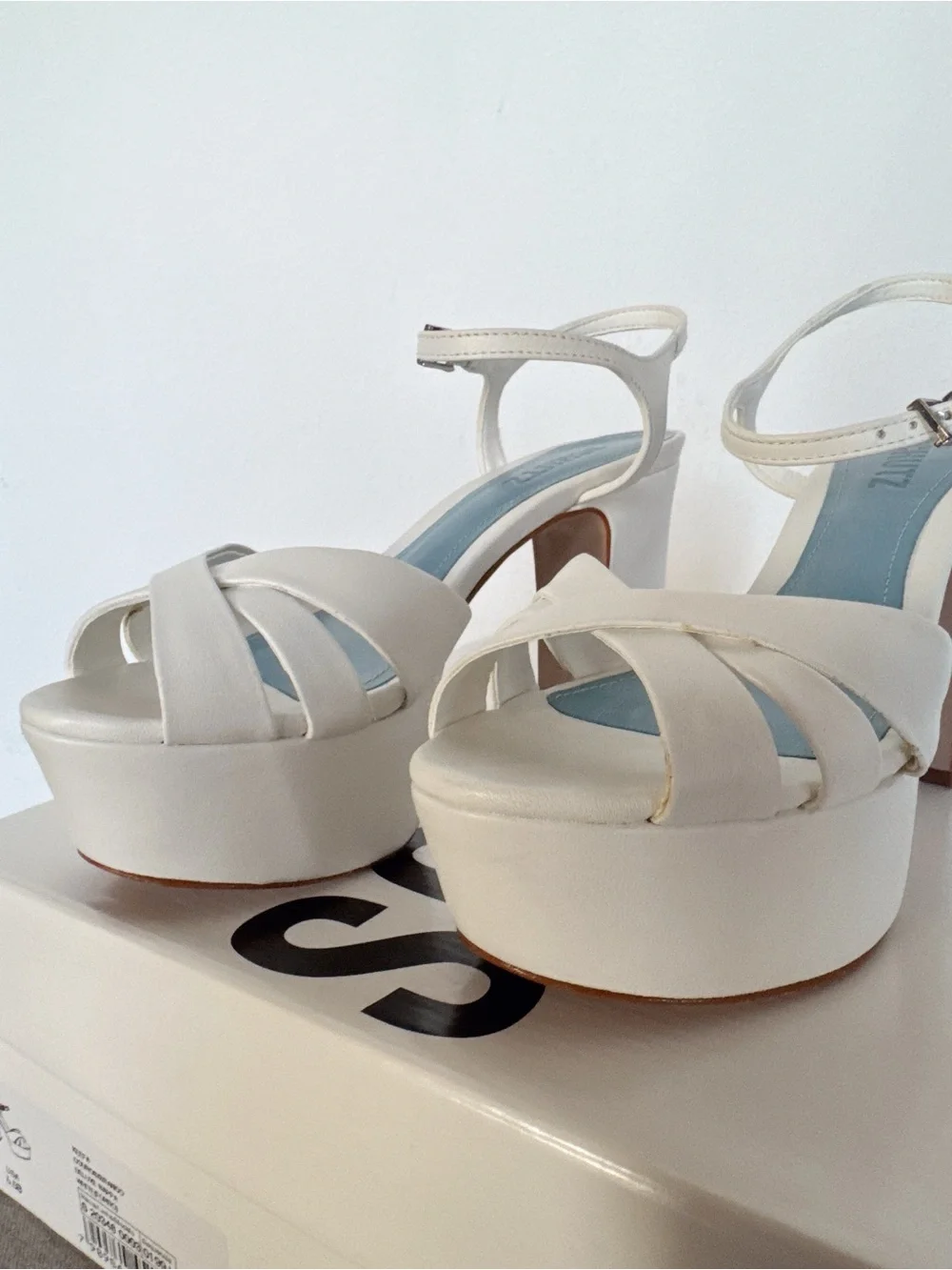 Schutz Keefa Nappa Leather Sandal - Deluxe White Nappa Leather 5.5B